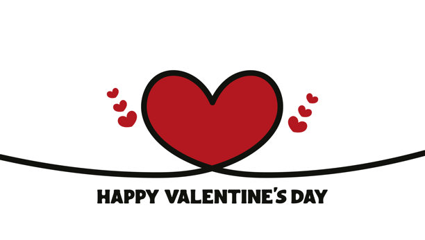 情人节背景和心形素材插画。图片下载