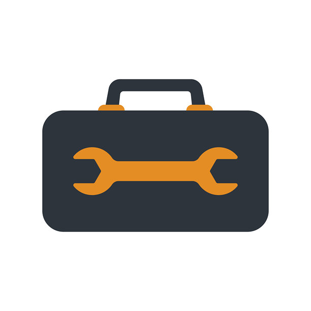 工具箱图标。彩色剪影。正面和侧面视图。矢量简约扁平图形插画。孤立在白色背景上的物体。图片下载