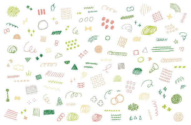 手绘涂鸦素材插画矢量集装饰摆件点缀背景设计图片下载