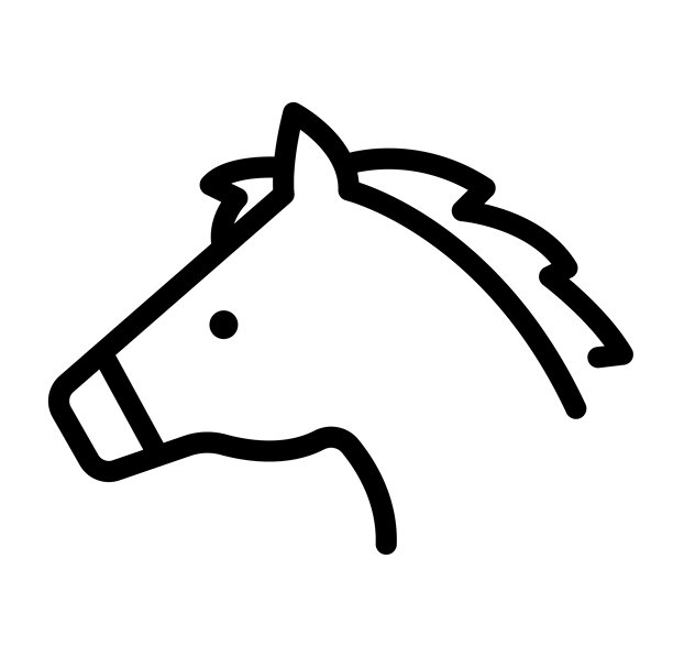 马的脸部简单图标插画。图片下载