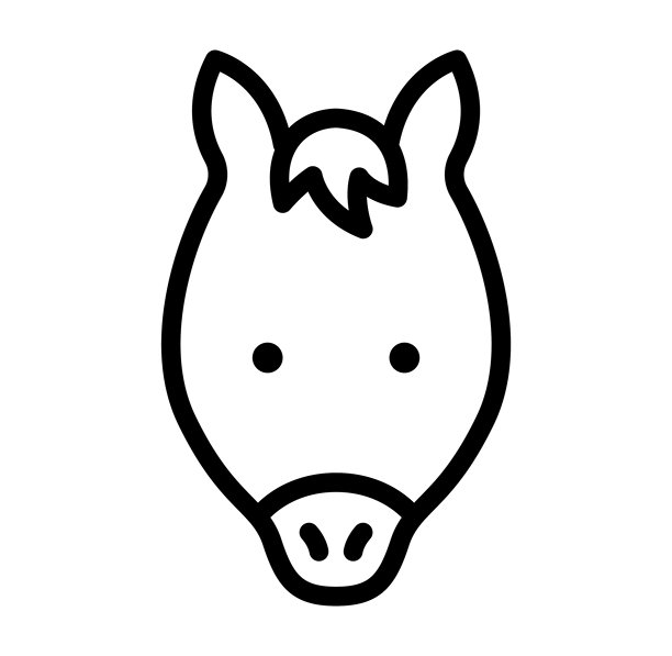 马脸的简约图标插画。图片下载