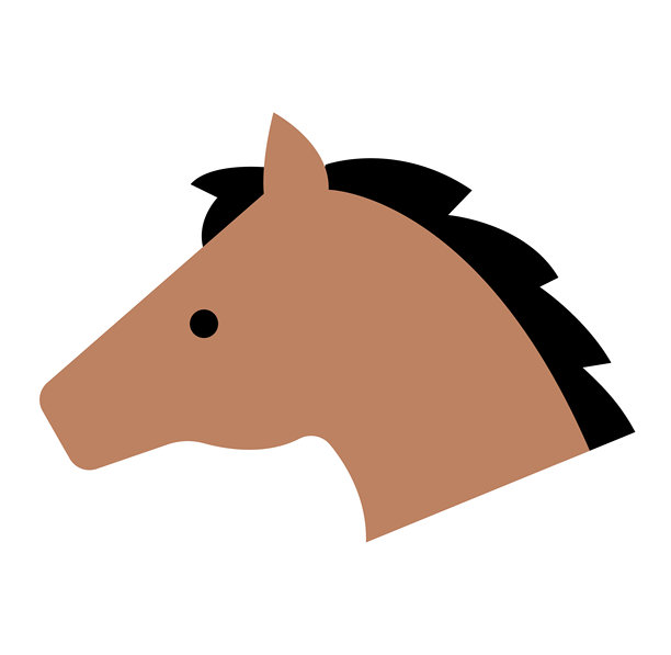 一匹马的脸部简约图标插画。图片下载