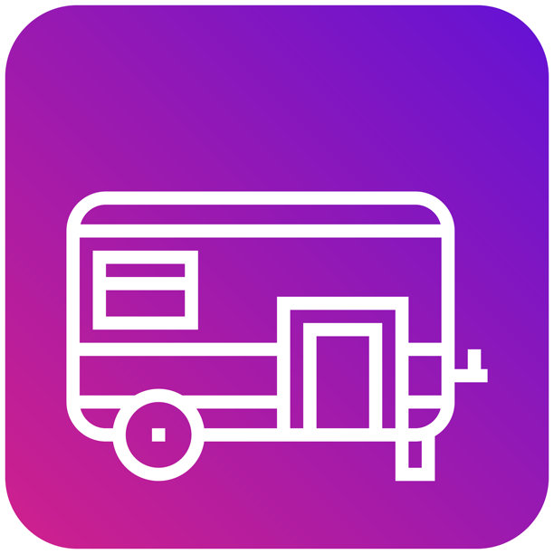 旅行拖车矢量图标设计插画图片下载