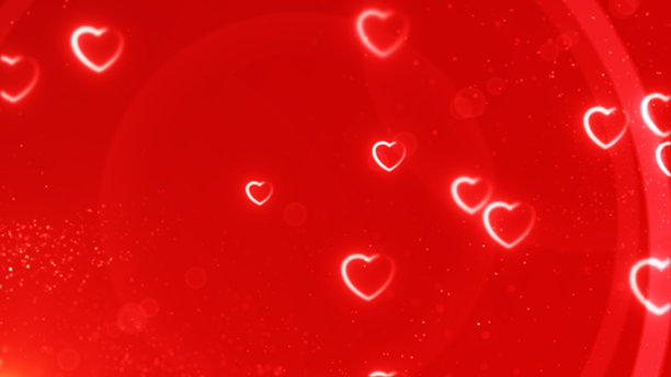 4K无缝红色循环心形，在绿幕背景上完整旋转。社交媒体心形。情人节与爱情概念。4K素材图片下载