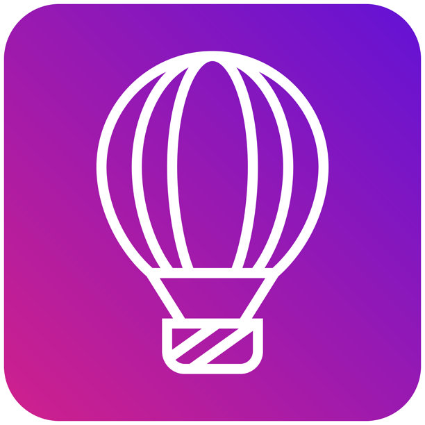 热气球矢量图标设计插画图片下载