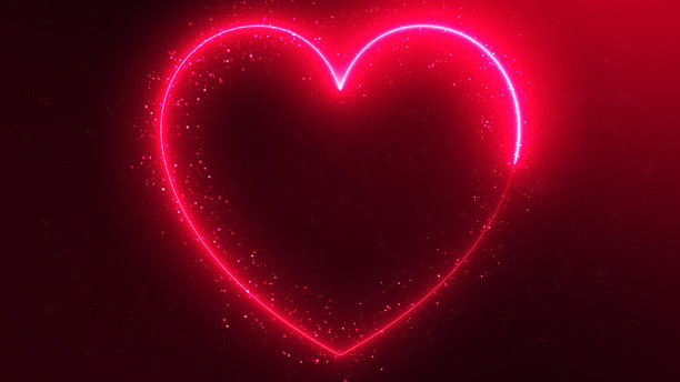 粒子心形闪光。金色闪光粒子背景。绿幕。循环4K素材图片下载