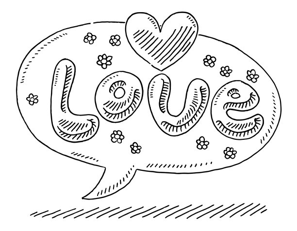 爱心对话气泡图案图片下载