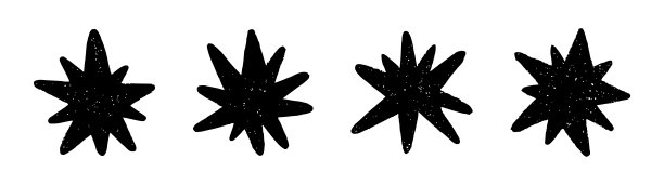 手绘星星涂鸦。儿童粉笔标志。非常适合圣诞设计、冬季假期和节日贺卡。矢量线条艺术插画，带有魔法般的强调。黑色粉笔或蜡笔图片下载