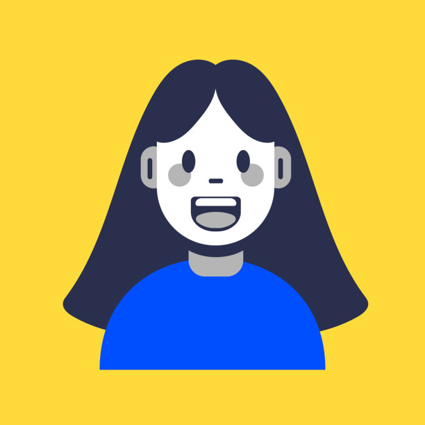 现代简约风格的女性脸部扁平头像插画。简洁的卡通女性角色，拥有干净的形状和明亮的背景。非常适合用作用户个人资料图标、社交媒体、移动应用、网站、UI设计以及商业或个人账户。图片下载