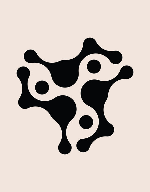 黑色滴落曲线漩涡图案，液体符号，几何动态旋转图标，形状设计素材图片下载