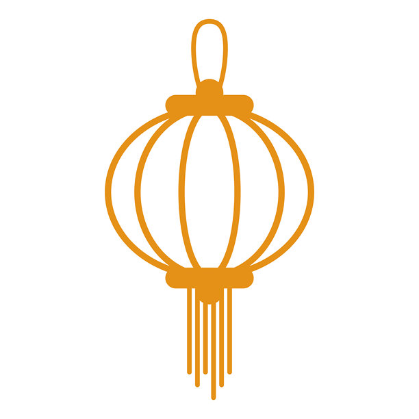 极简金色线条艺术中国灯笼插画，代表农历新年和中国新年庆祝活动，象征着好运、繁荣、财富和优雅的节日装饰。图片下载