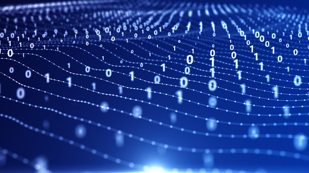 抽象数字技术背景。数字线框二进制代码图形背景 4K 照片图片下载