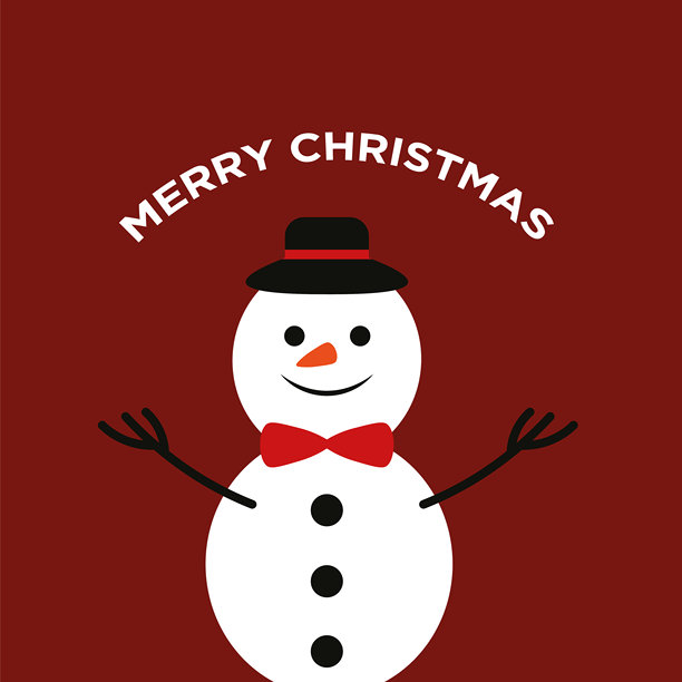 圣诞快乐，新年贺卡，可爱的鹿和雪人。冬季的卡通角色。矢量插画图片下载