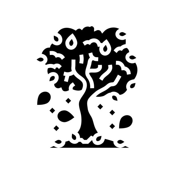 树叶枯黄的矢量图标插画图片下载