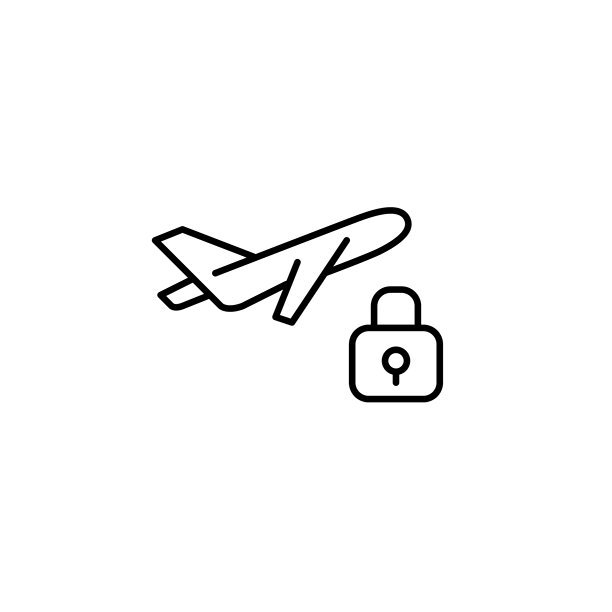 飞机起飞与锁。航空安全。像素完美，可编辑矢量图标图片下载