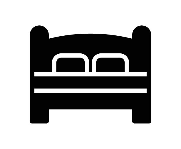 极简黑白双人床设计插画图片下载