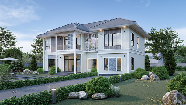 建筑三维渲染插画图片下载