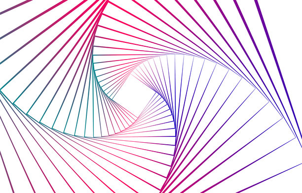 粉色和紫色曲线构成的抽象背景，矢量插画图片下载