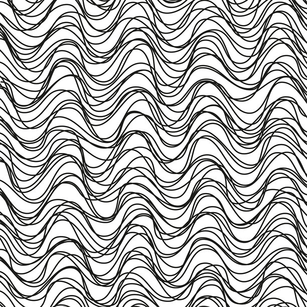 波浪线纹理。抽象动态图案。几何曲线流动。矢量简约插画。图片下载