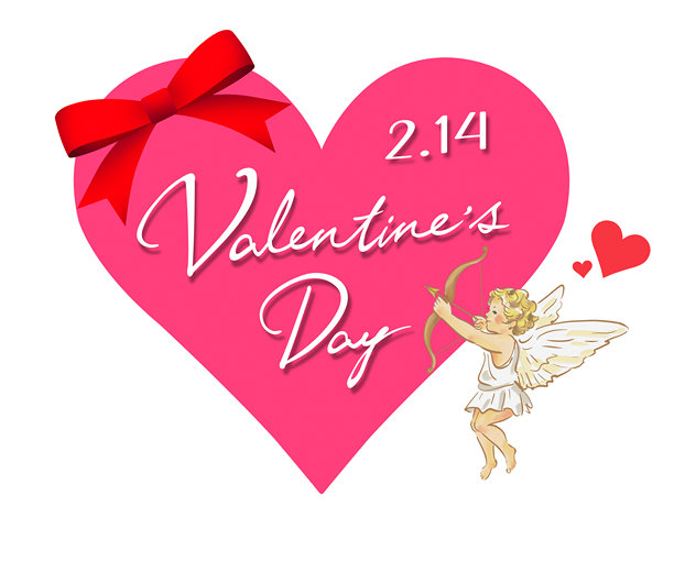 情人节素材 粉色爱心丘比特与箭图片下载