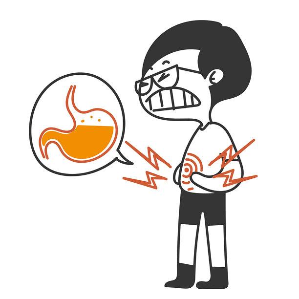 卡通可爱人物胃痛插画图片下载