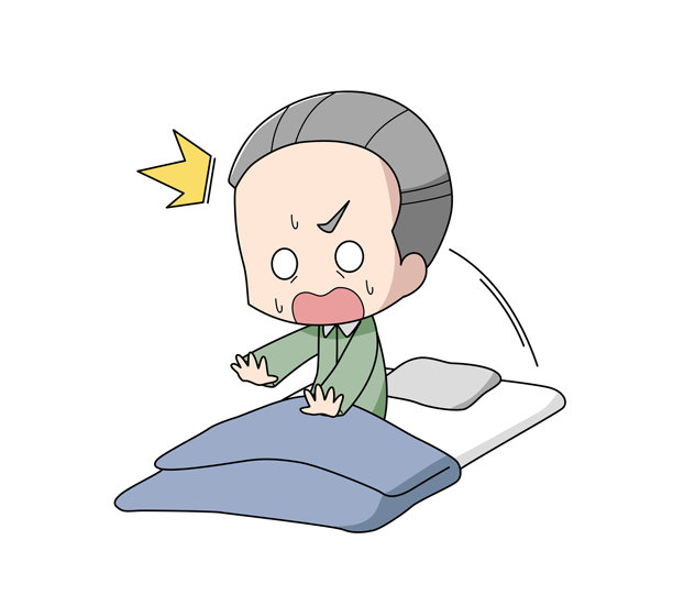 一位老人跳跃的插画图片下载