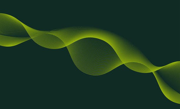 抽象的绿色波浪条纹线条渐变动态科技图案设计素材背景图片下载