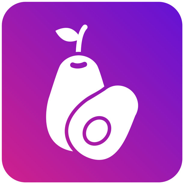 牛油果矢量图标设计插画图片下载