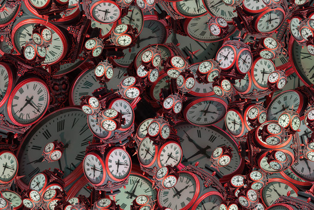 大量复古钟面。时间的纹理，优雅的系列。3D插画图片下载