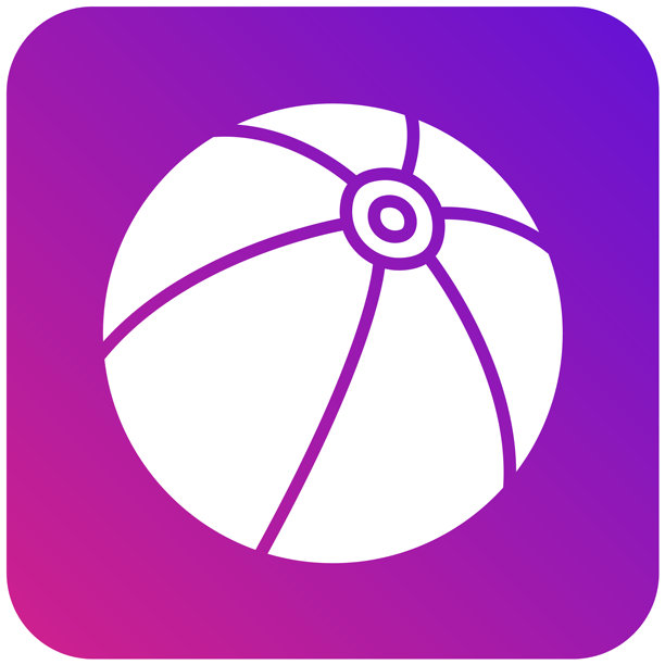 沙滩球矢量图标设计插画图片下载