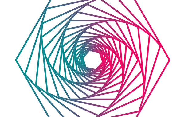 粉色和紫色曲线构成的抽象背景。矢量插画图片下载