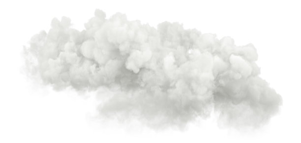 白色蒸汽云在白色背景上流动，3D插画图片下载