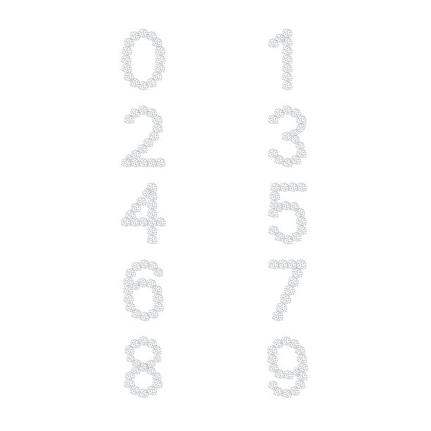 奢华水晶钻石数字套装，矢量插画，孤立在白色背景上图片下载