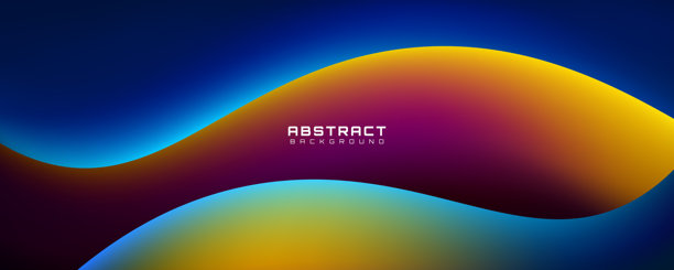 深邃空间中色彩斑斓的3D抽象叠加层背景，带有流动的波浪效果装饰。现代图形设计元素，镂空风格概念，适用于网页横幅、艺术、传单、卡片或宣传册封面。图片下载