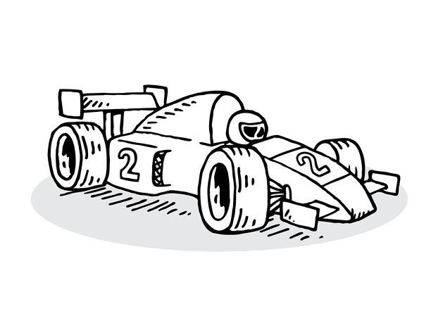 方程式赛车运动汽车草图插画图片下载