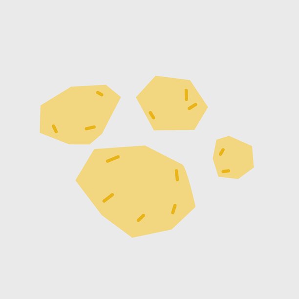 新鲜土豆插画。农贸市场广告的根茎类蔬菜简约图标。极简扁平风格的收获沙拉蔬菜矢量符号。图片下载