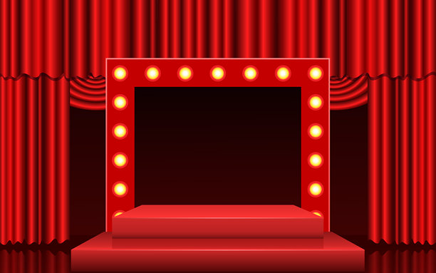 舞台幕布插画图片下载