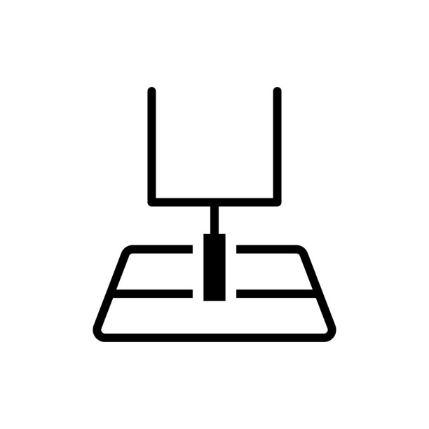 白色背景下的美式橄榄球门柱的极简插画。图片下载