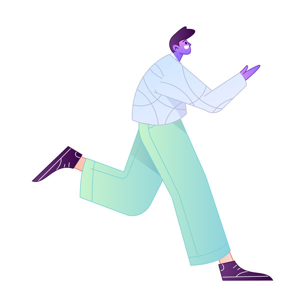 跑步人物矢量渐变插画图片下载