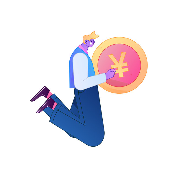 专业素描插画，描绘一个人体携带金币的身体动作。图片下载