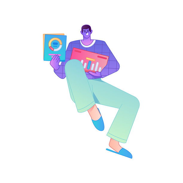 商务人士专业肢体语言沟通矢量图渐变插画图片下载