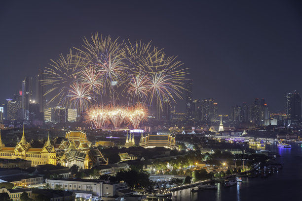 曼谷皇宫夜景，泰国大皇宫图片下载