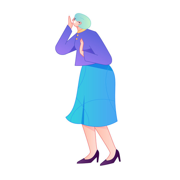 矢量渐变插画，描绘自信的站姿和肢体动作。图片下载