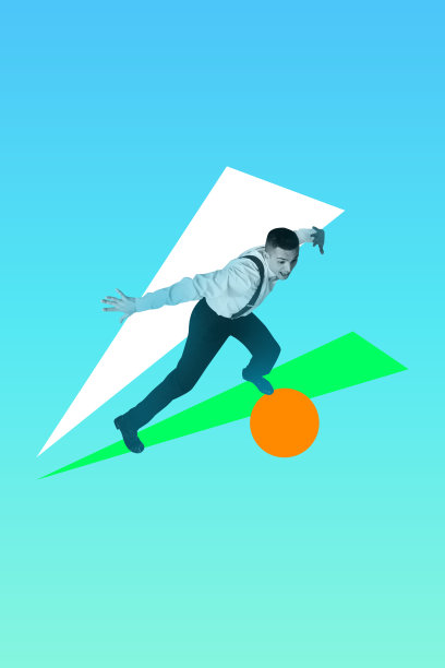 时尚男士跳舞彩色线条周末放松派对氛围活动拼贴设计照片图片下载