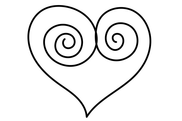 单线条艺术心形草图矢量插画。曲线连续线条涂鸦艺术。可编辑黑色轮廓细描边线条墨水。图片下载