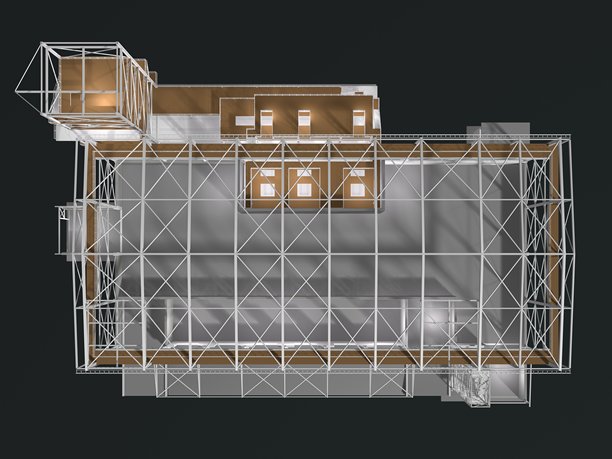 建筑结构的3D插画图片下载