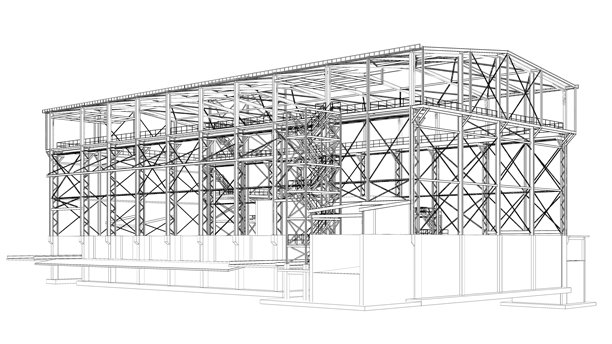 建筑结构三维插画图片下载