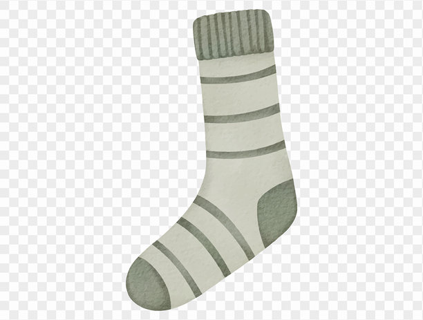 水彩风格的舒适冬日袜子圣诞插画矢量图图片下载