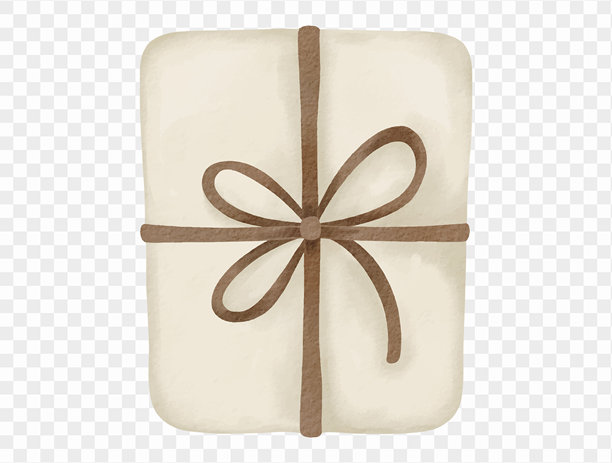 水彩圣诞礼物插画矢量图，带有丝带蝴蝶结。图片下载