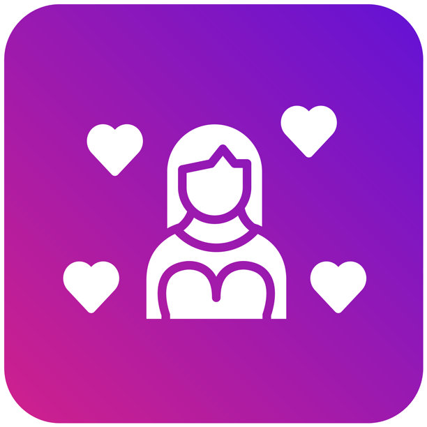 女孩矢量图标设计插画图片下载